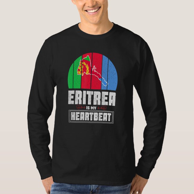 Eritrea ist mein Herzschlag Liebe Eritrea Flaggenp T-Shirt (Vorderseite)
