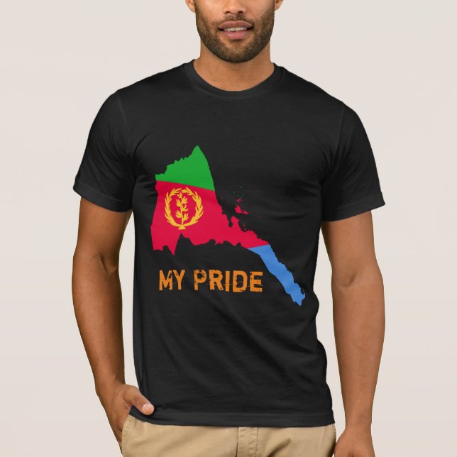 Eritrea ist stolz auf Eritrean Map T - Shirt Desig (Vorderseite)