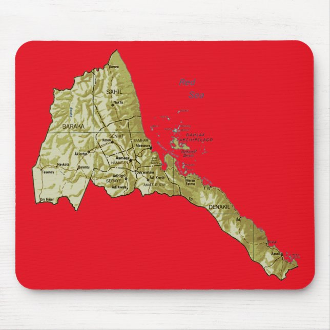 Eritrea-Karte Mousepad (Vorne)