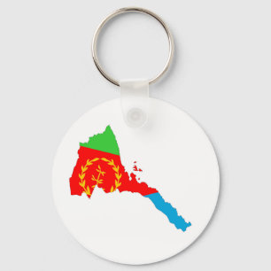 Eritrea-Landflaggen-Kartenform-Silhouette Schlüsselanhänger