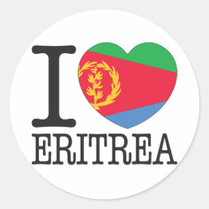 Eritrea-Liebe v2 Runder Aufkleber