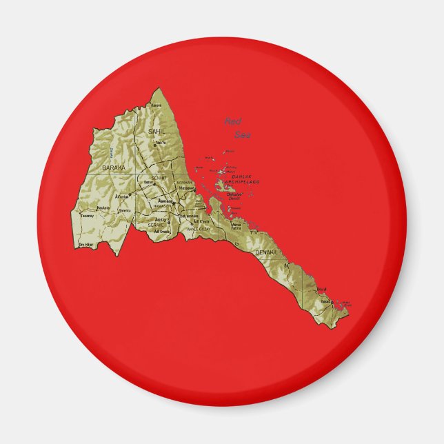 Eritrea Map Magnet (Vorne)