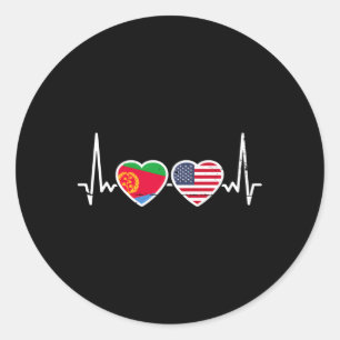 Eritrea Usa Hebeat Eritrean Amerikanische Flagge Runder Aufkleber