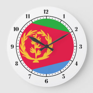 Eritrean flag Clocks Große Wanduhr