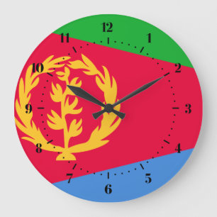 Eritrean flag Clocks Große Wanduhr