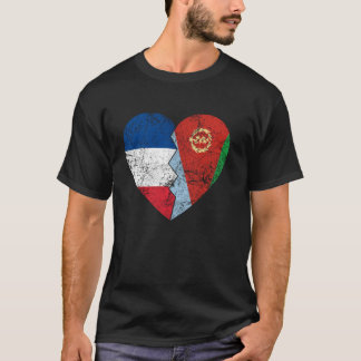 Eritreische Französische Flaggen Herz Frankreich E T-Shirt