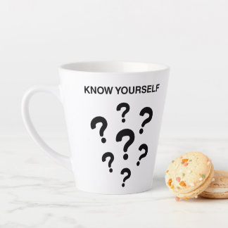 „ERKENNE DICH SELBST“ motivisches, fettes Text-T-S Milchtasse