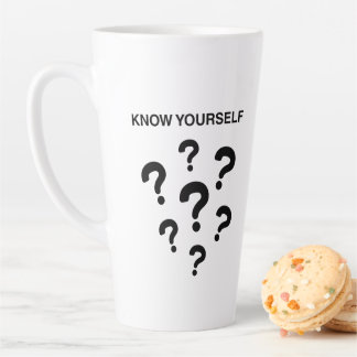 „ERKENNE DICH SELBST“ motivisches, fettes Text-T-S Milchtasse