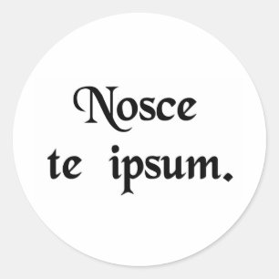 Erkenne dich selbst. runder aufkleber