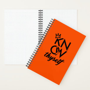 ERKENNE DICH SELBST Taktisches Journal   Int Orang Notizbuch