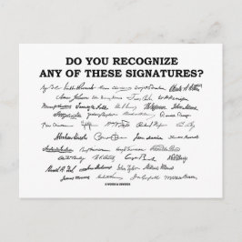 Erkennst du irgendwelche dieser Unterschriften? Postkarte