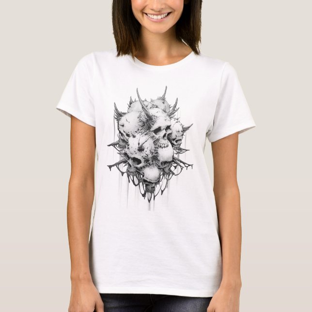 Erkennung des Todes bei Dämonenschädeln T-Shirt (Vorderseite)