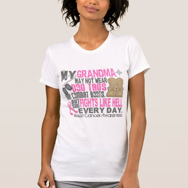 Erkennungsmarke-Brustkrebs-Großmutter T-Shirt (Vorderseite)