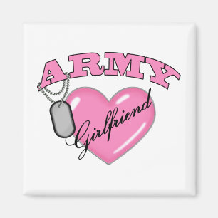 Erkennungsmarke des Armee-Freundin-Rosa-Herz-N Magnet