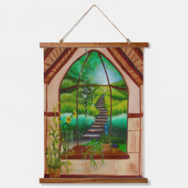 Erkerfenster Wandteppich Mit Holzrahmen