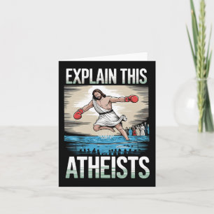 Erklären Sie diesen Atheisten Jesus Boxhandschuhe Karte