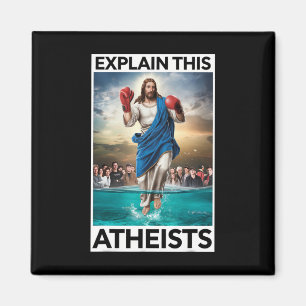 Erklären Sie diesen Atheisten Jesus Boxhandschuhe Magnet