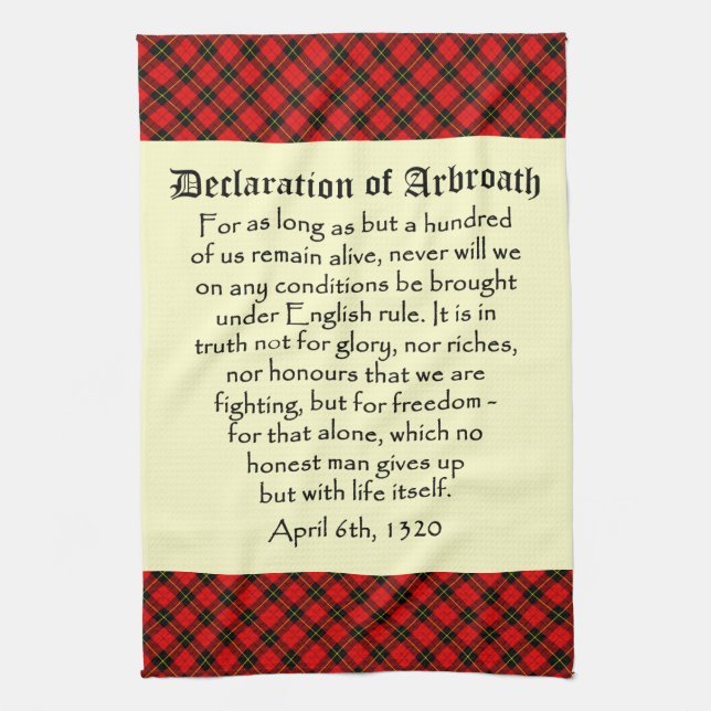 Erklärung Arbroath Wallace des Tartan-Tee-Tuches Geschirrtuch (Vertikal)