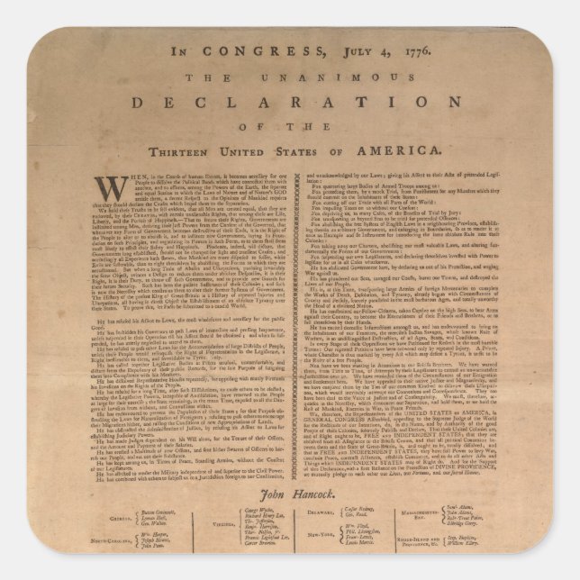 Erklärung der Aufkleber zur Unabhängigkeit (Vorderseite)