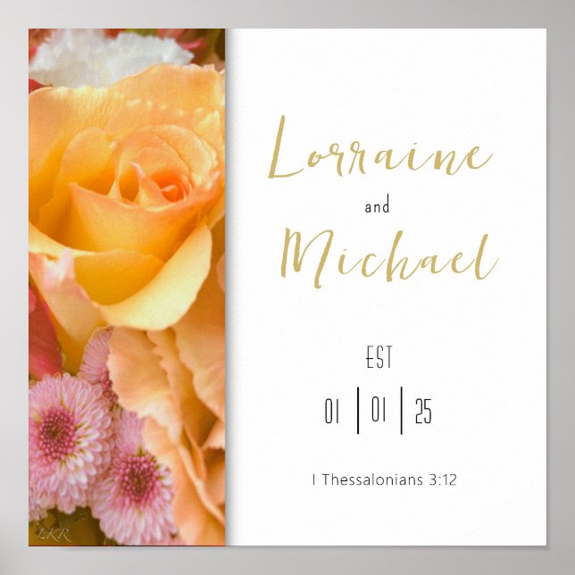 Erklärung der Liebe Gelbes Rosenplakat Poster (Vorne)