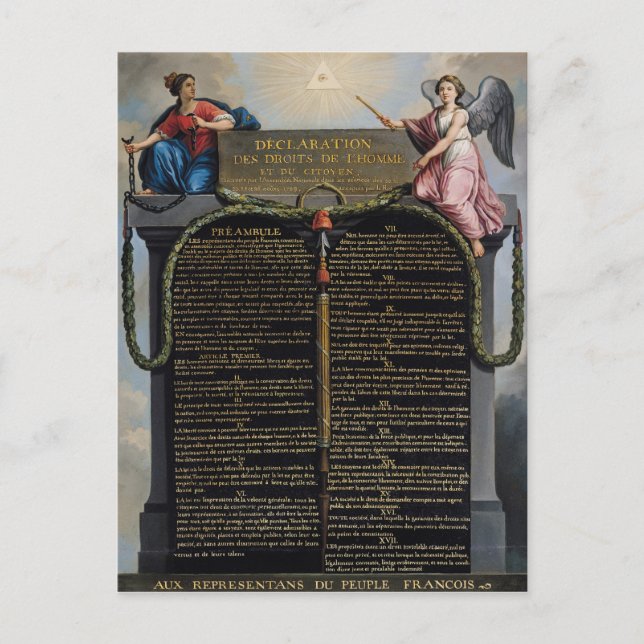 Erklärung der Rechte des Mannes und des Bürgers Postkarte (Vorderseite)