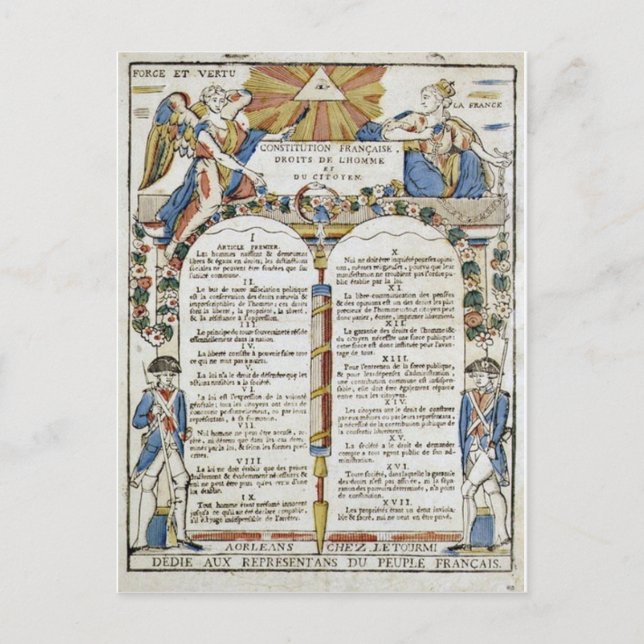 Erklärung der Rechte des Menschen und der Bürger Postkarte (Vorderseite)