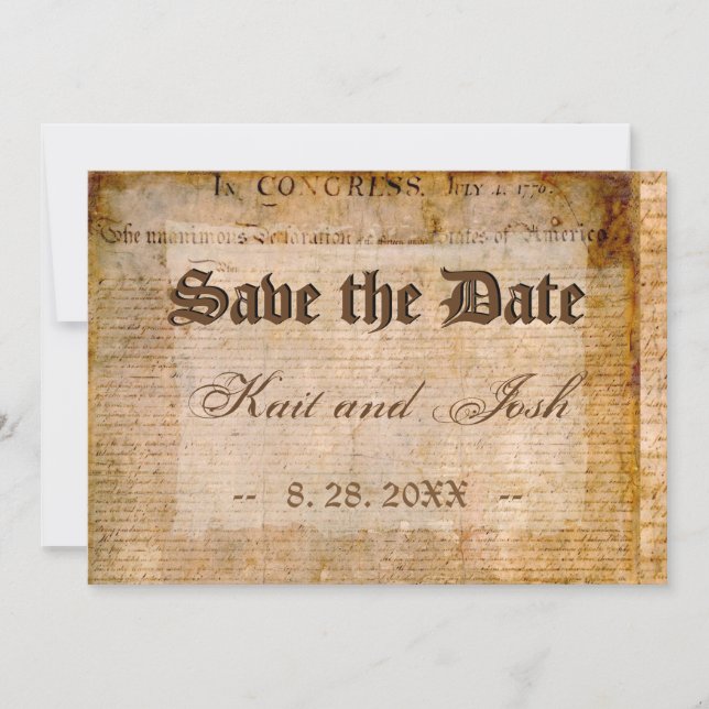 Erklärung der USA Unabhängigkeit Phantastisches Pa Einladung (Vorderseite)