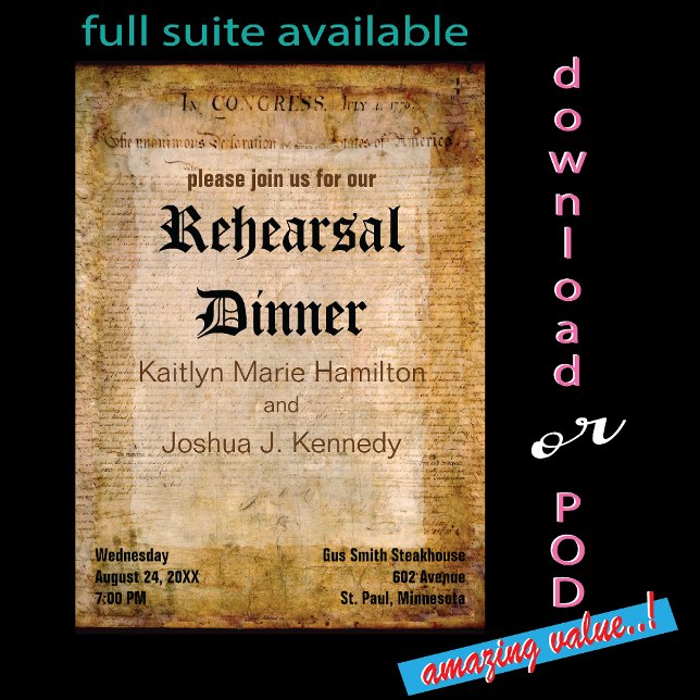 Erklärung der USA Unabhängigkeit Phantastisches Pa Einladung (Von Creator hochgeladen)