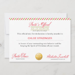 Erklärung des Weihnachtsmanns zur Offiziellen List Feiertagskarte
