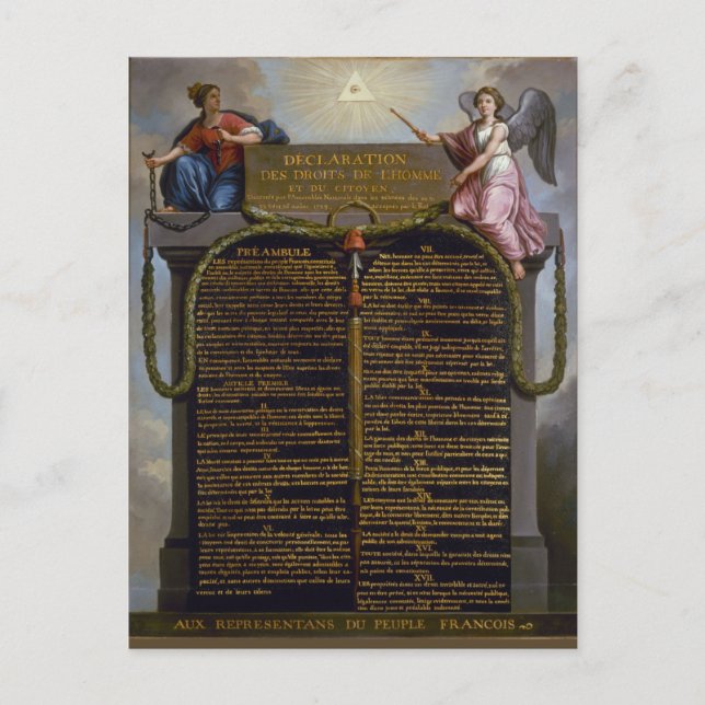 Erklärung - Rechte des Menschen und der Bürger Postkarte (Vorderseite)