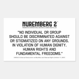 Erklärung über Bioethik und Menschenrechte 2005 A. Rechteckiger Aufkleber