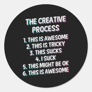Erklärung zum kreativen Prozess Runder Aufkleber