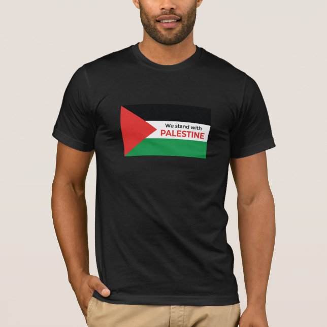Erklärung zur Solidarität: Palästinensische Flagge T-Shirt (Vorderseite)
