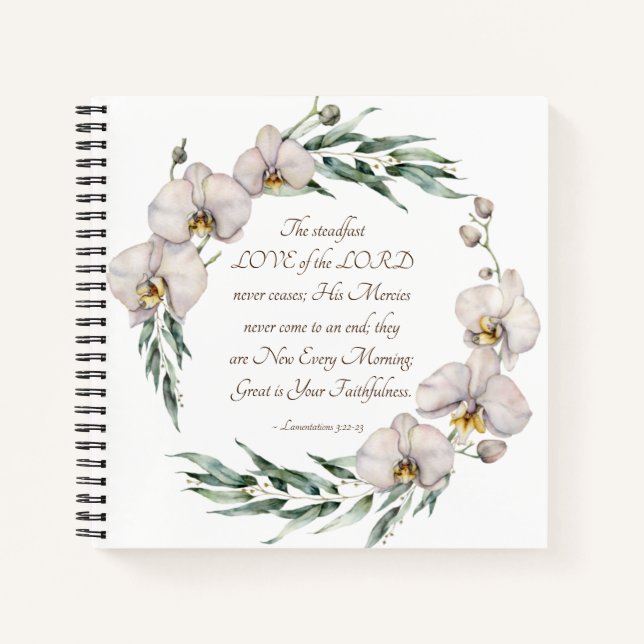 Erklärungen 3:22-23 Ständige Liebe des Herrn Notizbuch (Vorderseite)