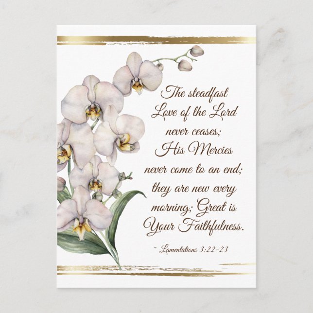 Erklärungen 3:22-23 Ständige Liebe des Herrn Postkarte (Vorderseite)