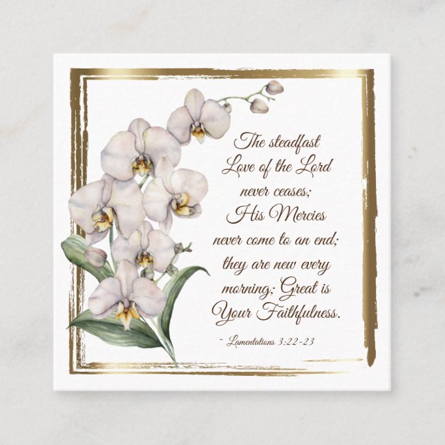 Erklärungen 3:22-23 Ständige Liebe des Herrn Quadratische Visitenkarte (Vorderseite)