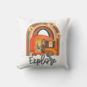 Erkunde Camping Regenbogen Vintage Kissen