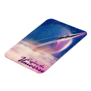 Erkunde das Universum Vintage-Weltraumplakat Magnet