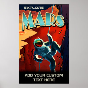 Erkunde den Mars - Benutzerdefinierter NASA-Retro- Poster