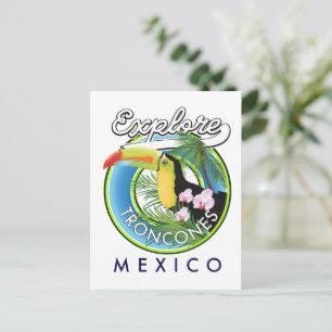 Erkunde Troncones Mexico Retro-Logo Postkarte
