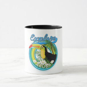 Erkunden Sie das Aruba-Reiselogo Tasse
