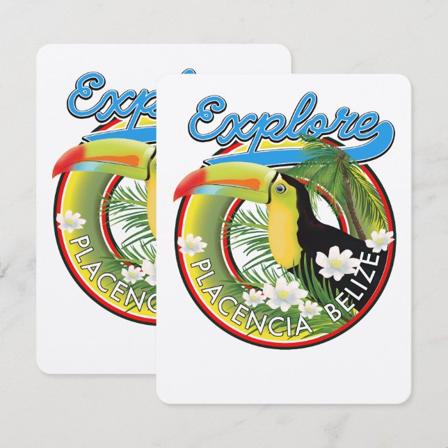 Erkunden Sie das Placencia Belize Reise Logo (Vorne/Hinten)
