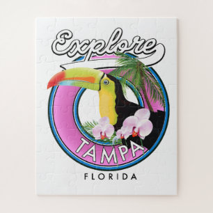 Erkunden Sie das Retro-Logo von Tampa Florida Puzzle