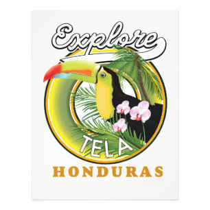 Erkunden Sie das Tela Honduras Reise Logo Fotodruck