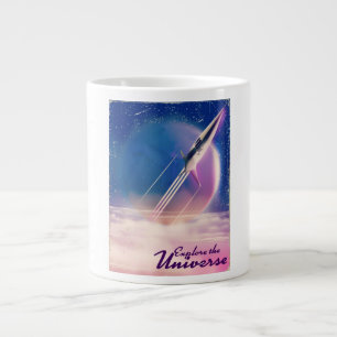Erkunden Sie das Universum Vintage-Weltraumplakat Jumbo-Tasse