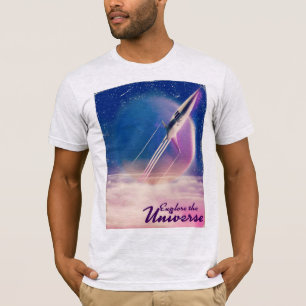 Erkunden Sie das Universum Vintage-Weltraumplakat T-Shirt