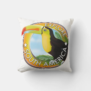 Erkunden Sie das Vintage-Logo Südamerikas Kissen
