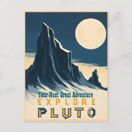 Erkunden Sie den Pluto Vintage-Reiseplakat - Retro Postkarte