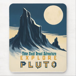 Erkunden Sie den Pluto Vintage Travel Poster - Ret Mousepad