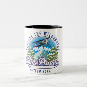 Erkunden Sie die Wildnis, Lake Placid Zweifarbige Tasse